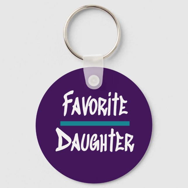 Favourite Daughter Cute Fun Novelty Keychain (Front)