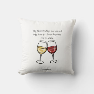 Favourite Days Red or White Adult Throw Pillow