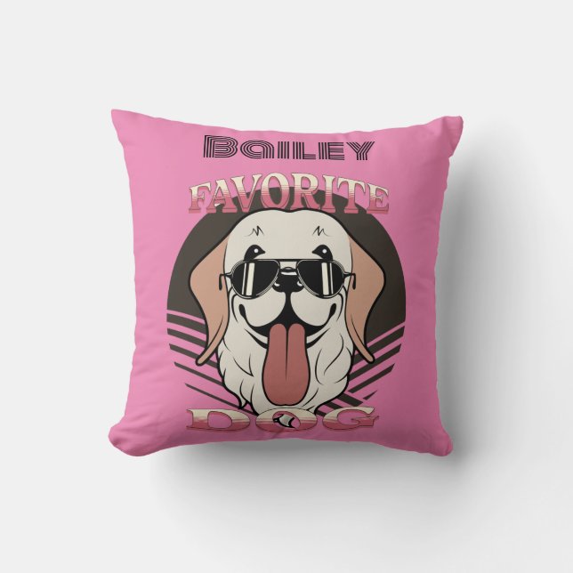Favourite dog, funny cute dog mom/dad  throw pillow (Front)