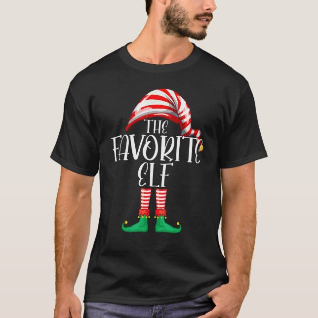 Favourite Elf Matching Family Group Christmas Py P T-Shirt (Front)
