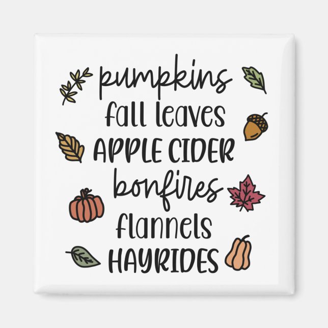 Favourite Fall Things Magnet (Front)