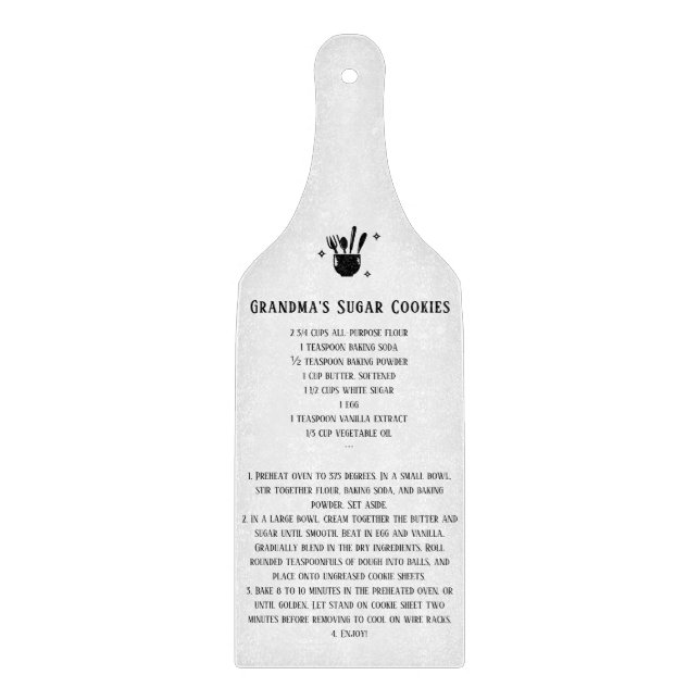 Favourite Family Recipe Cutting Board (Front)