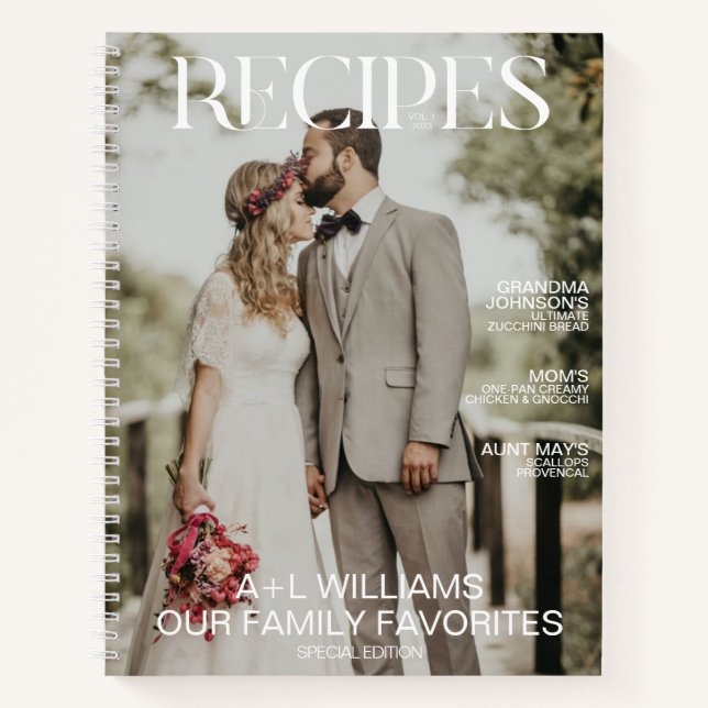 Favourite Family Recipes 2 Photo Magazine Cover Notebook (Front)