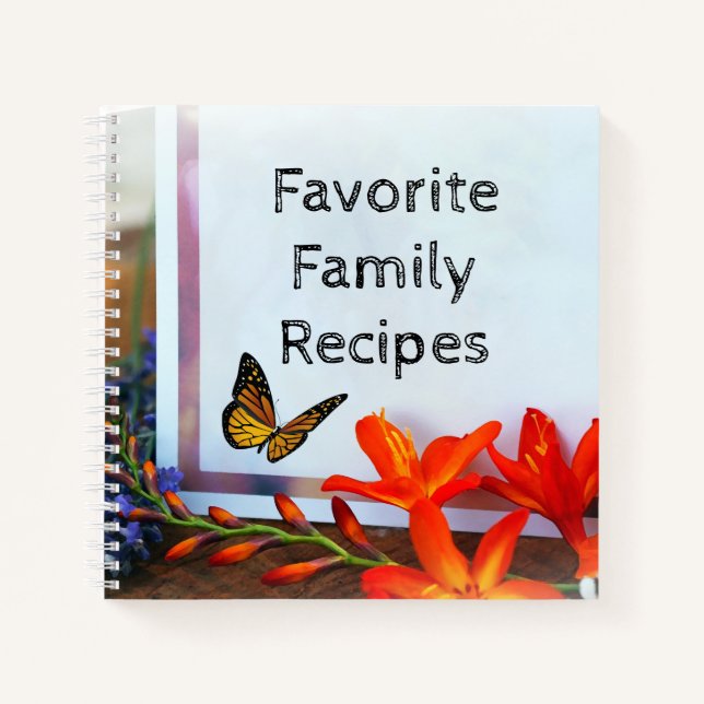 Favourite Family Recipes Flora Spiral Notebook (Front)