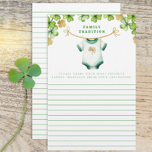 Favourite Family Tradition Irish Baby Shower Sheet