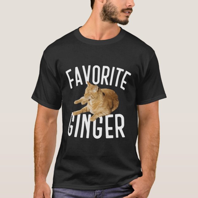 Favourite Ginger Tabby Cat Lover Graphic Gift T-Shirt (Front)