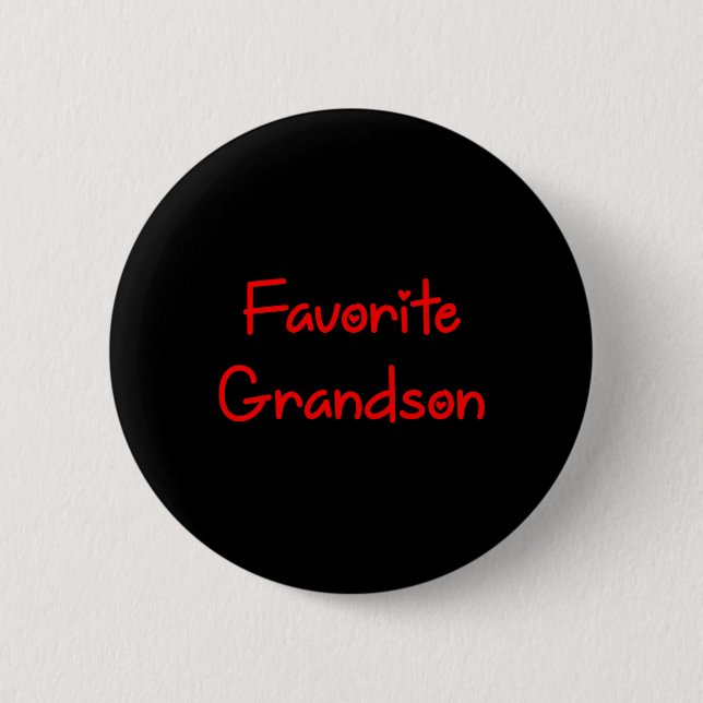 Favourite Grandson Fathers Day  2 Inch Round Button (Front)