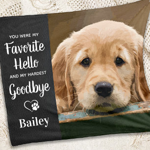 Favourite Hello Dog Sympathy Custom Pet Memorial Fleece Blanket