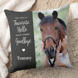 Favourite Hello Hardest Goodbye 2 Photo Memorial Throw Pillow