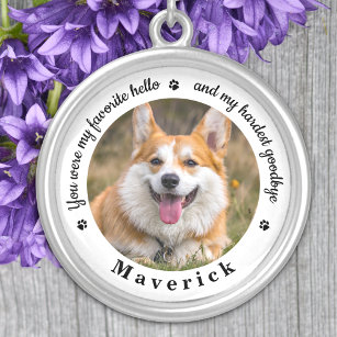Favourite Hello Hardest Goodbye Pet Dog Memorial Silver Plated Necklace