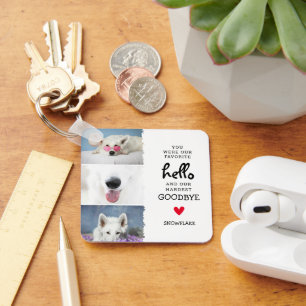 Favourite Hello, Hardest Goodbye Pet Loss Dog Keychain