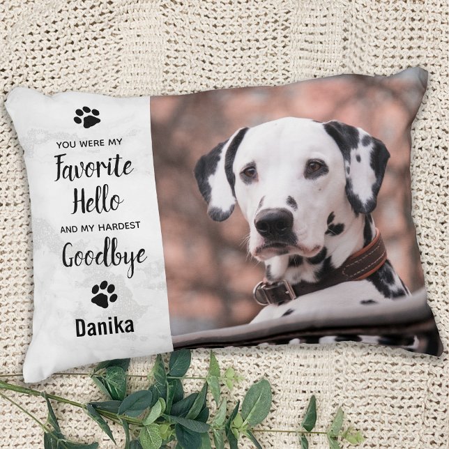 Favourite Hello Hardest Goodbye Pet Memorial Dog Accent Pillow (Creator Uploaded)