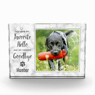 Favourite Hello Hardest Goodbye Pet Memorial Photo Block