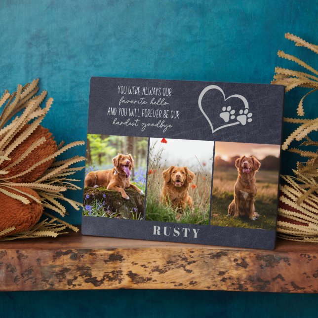 Favourite Hello Hardest Goodbye Pet Memorial  Plaque (Side)