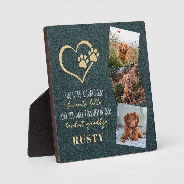 Favourite Hello Hardest Goodbye Pet Memorial Plaque (Front)