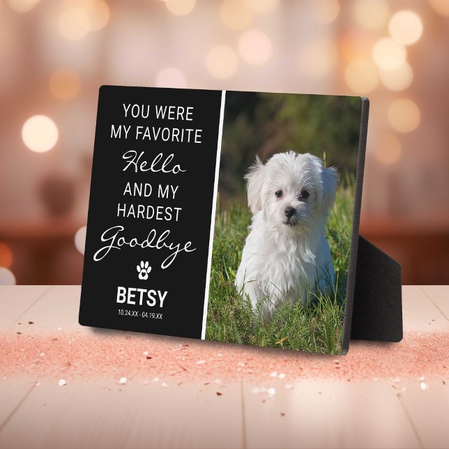 Favourite Hello | Hardest Goodbye Pet Memorial Plaque (Creator Uploaded)