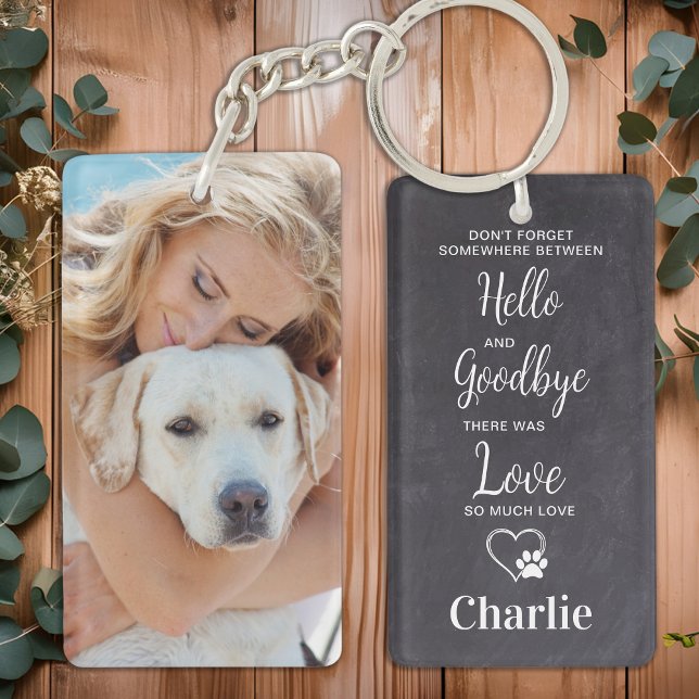 Favourite Hello Hardest Goodbye Photo Pet Memorial Keychain (Creator Uploaded)