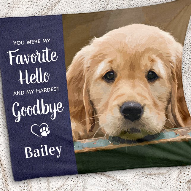 Favourite Hello Hardest Goodbye Quote- Pet Memoria Fleece Blanket (Creator Uploaded)