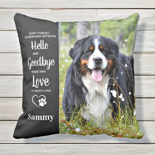 Favourite Hello Hardest Goodbye Quote- Pet Memoria Throw Pillow