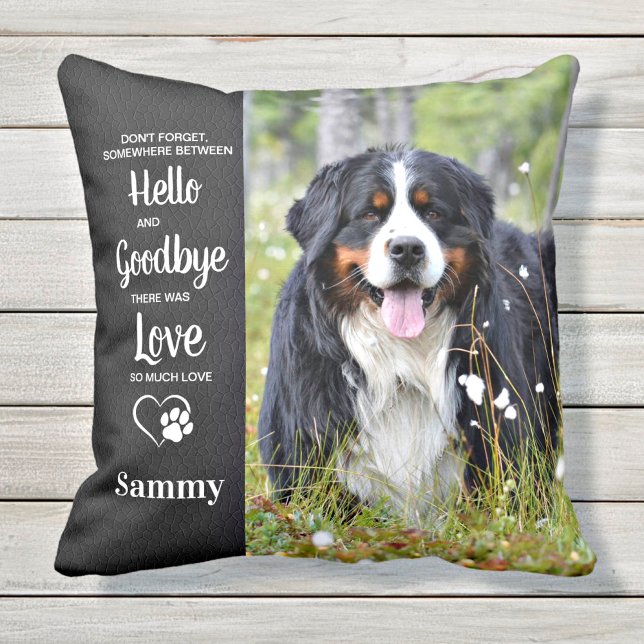 Favourite Hello Hardest Goodbye Quote- Pet Memoria Throw Pillow (Creator Uploaded)