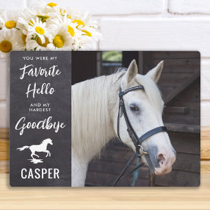 Favourite Hello Horse Custom Photo Pet Memorial Plaque