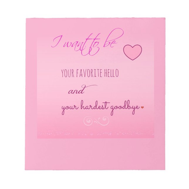"Favourite Hello" Valentine Notepad (Front)