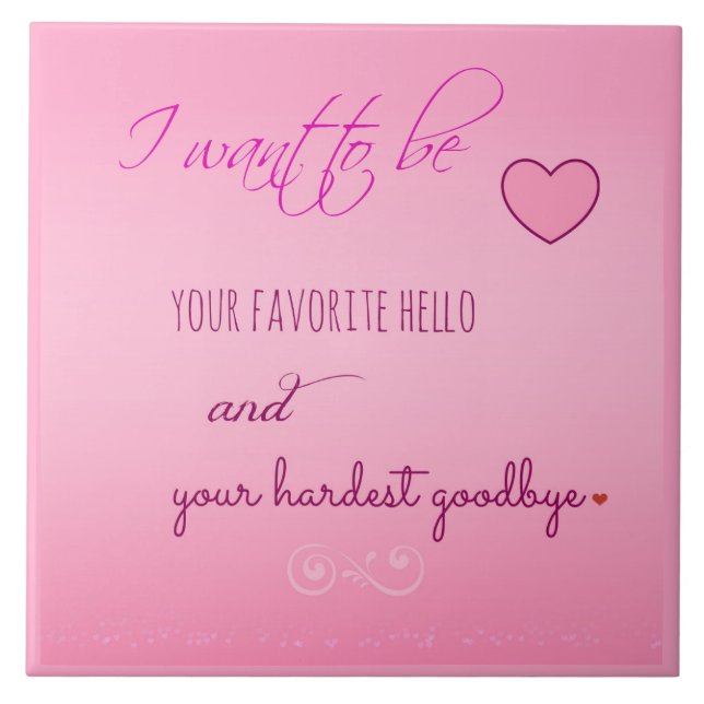"Favourite Hello" Valentines Day Gift Tile (Front)