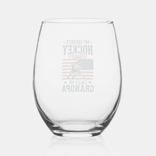 Favourite Hockey Player Calls Me Grandpa Vintage S Stemless Wine Glass
