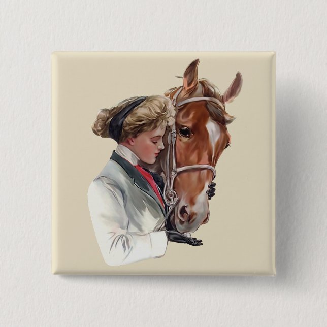 Favourite Horse 2 Inch Square Button (Front)