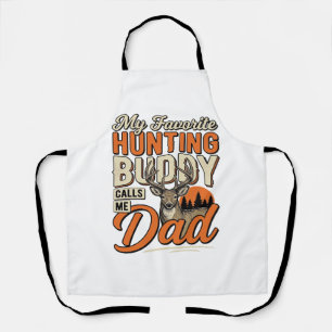 Favourite Hunting Buddy Calls Me Dad Vintage Deer Apron