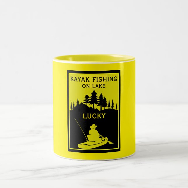  Favourite Kayak Lake And River Fishing Two-Tone Coffee Mug (Center)
