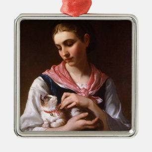 Favourite Kitten (by Émile Munier) Metal Ornament