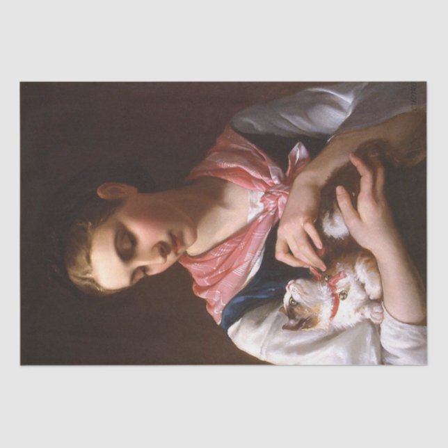 Favourite Kitten (by Émile Munier) Tissue Paper (Front)