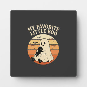 Favourite Little Boo Halloween Ghost Baby Retro Su Plaque