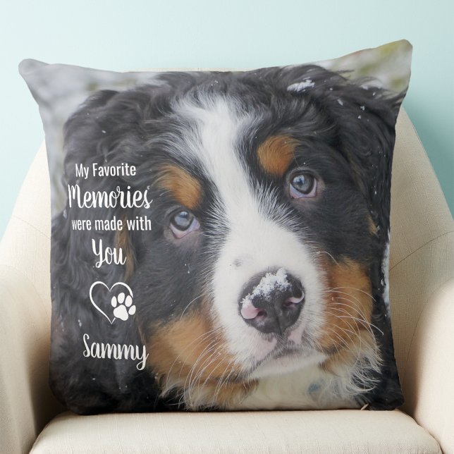 Favourite Memories Dog Lover Pet Loss Pet Memorial Throw Pillow (Creator Uploaded)