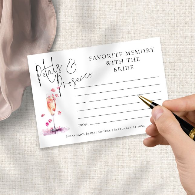 Favourite Memory Petals Prosecco Bridal Shower Card (Creator Uploaded)