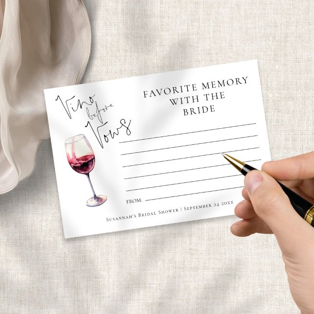 Favourite Memory Vino before Vows Bridal Shower Card (Creator Uploaded)