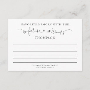 Favourite Memory With Future Mrs Bridal Shower Card