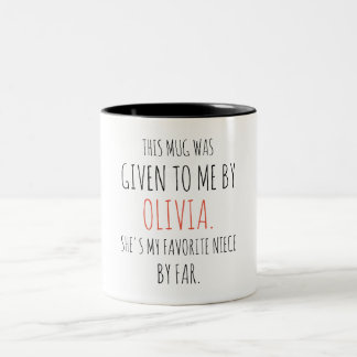 Favourite Niece - Custom Aunt Personalized Uncle Two-Tone Coffee Mug