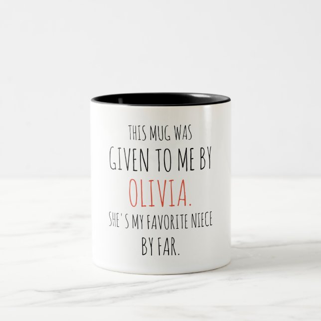 Favourite Niece - Custom Aunt Personalized Uncle Two-Tone Coffee Mug (Center)