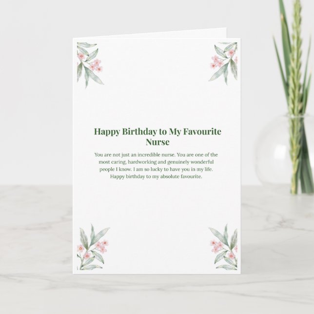 Favourite Nurse Birthday Card (Front)