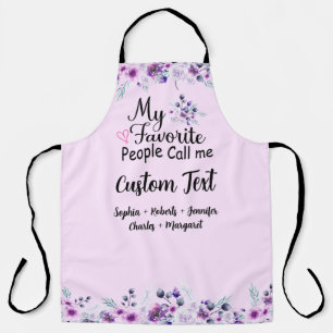 Favourite People Call Me Custom Name, Purple Flowe Apron