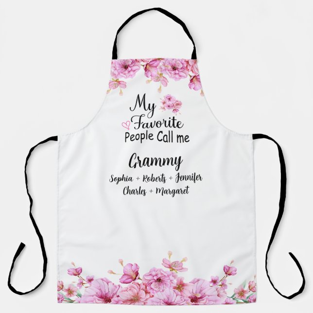 Favourite People Call Me Grammy | Grandkids Name Apron (Front)
