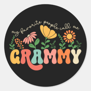 Favourite People Call Me Grammy Mothers Day  Classic Round Sticker