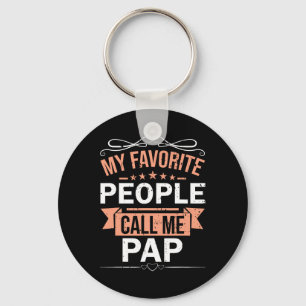 Favourite People Call Me Pap Retro Men Father's Da Keychain