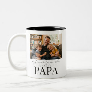 Favourite People Call Me Papa Dad Gift Photo  Two-Tone Coffee Mug