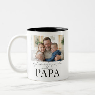 Favourite People Call Me Papa Dad Gift Photo  Two-Tone Coffee Mug
