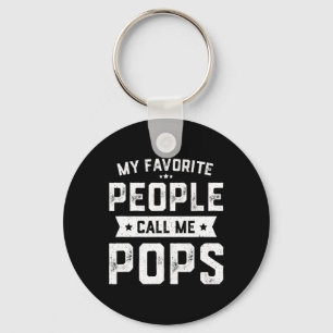 Favourite People Call Me Pops Funny Fathers Day  Keychain
