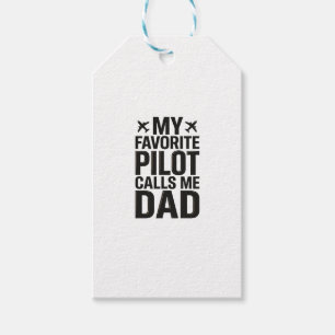 Favourite Pilot Calls Me Dad Vintage Airplane Shir Gift Tags