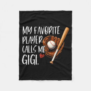 Favourite Player Calls Gigi Baseball Nana Grandma Fleece Blanket